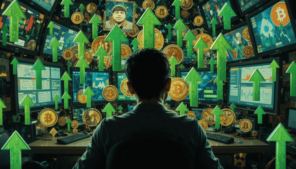 crypto-chaos-green-arrows-collage